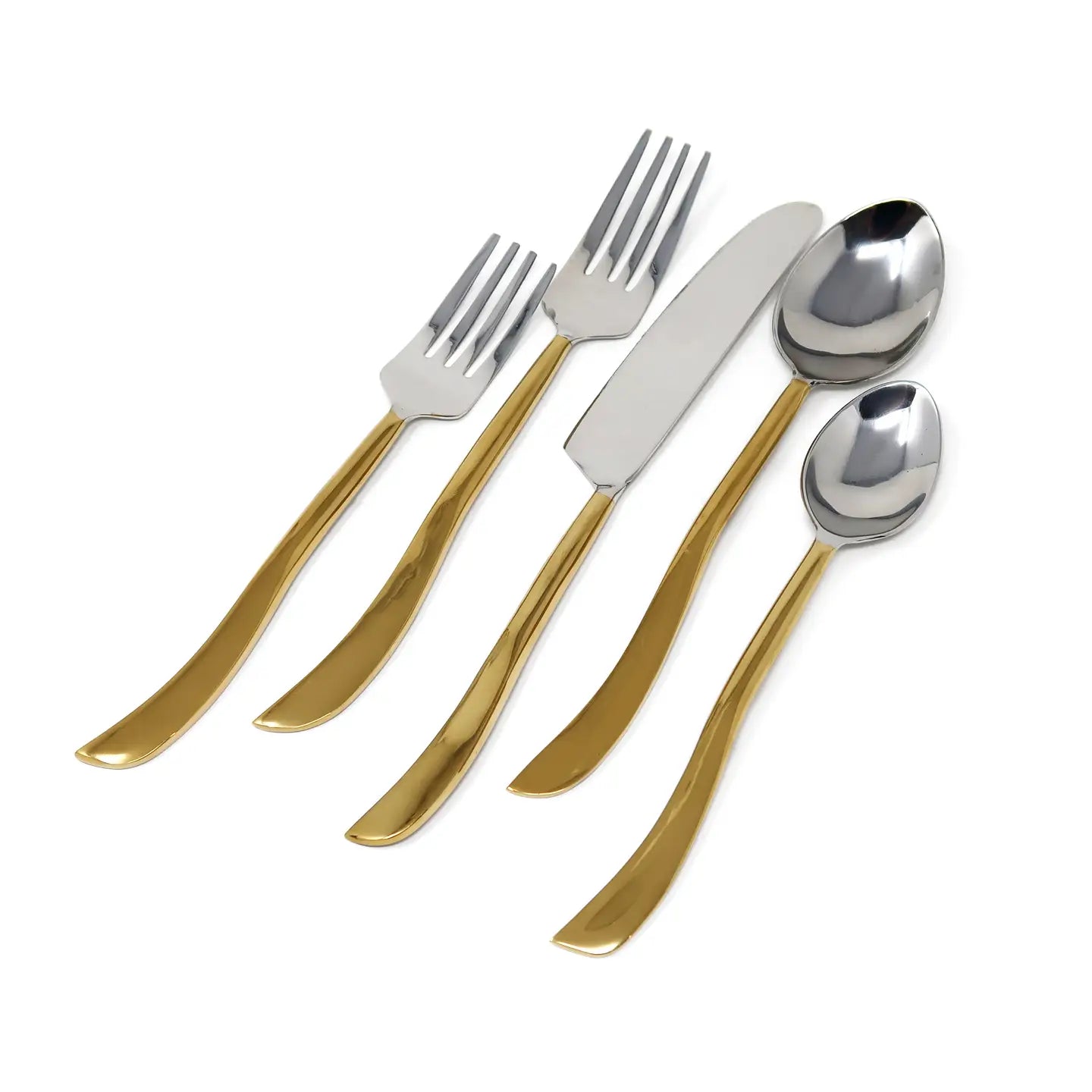 20 Pc Flatware Set with Swiveled Handles - Service For 4 Cutlery High Class Touch - Home Decor