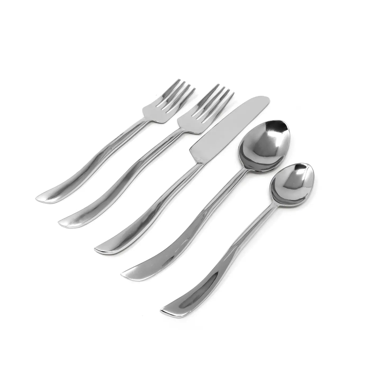 20 Pc Flatware Set with Swiveled Handles - Service For 4 Cutlery High Class Touch - Home Decor
