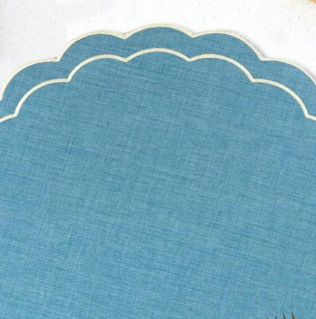 Scalloped Round Table Placemats Set of 4