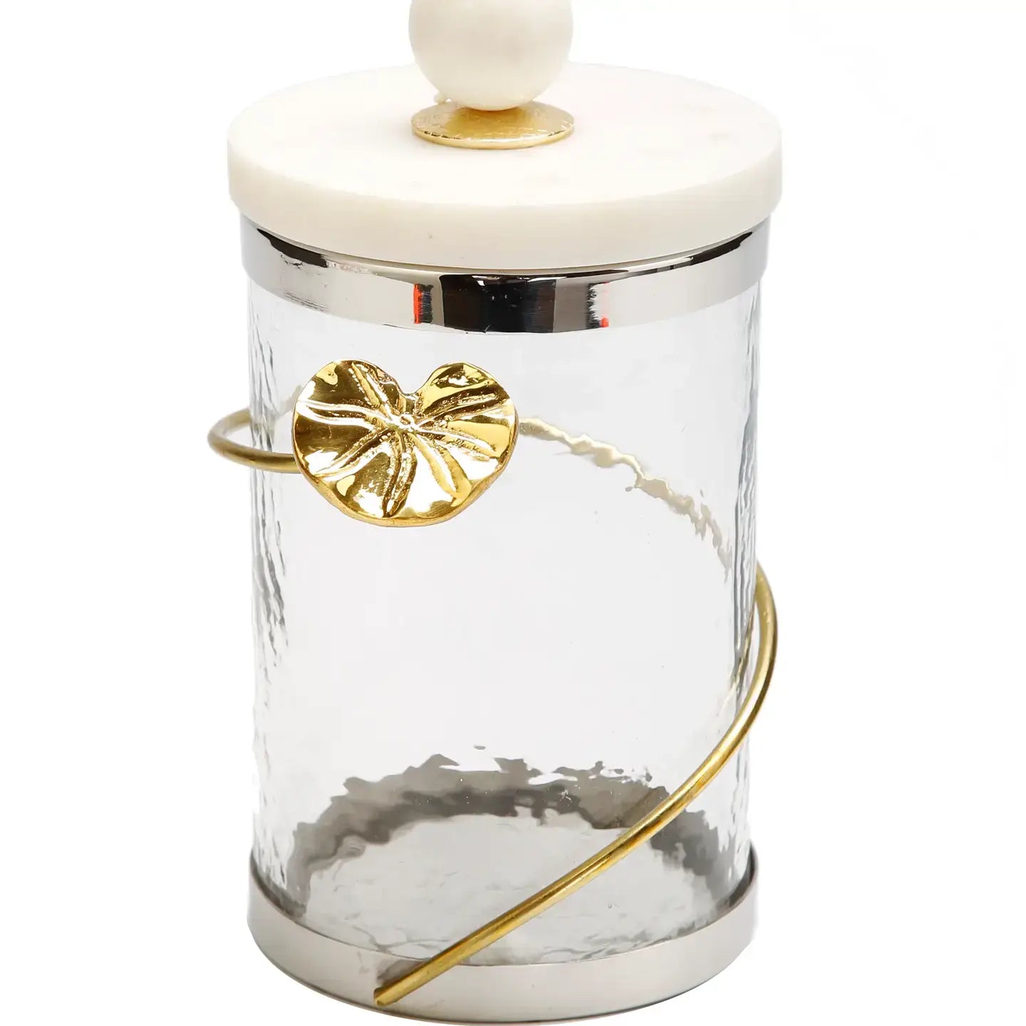 Coffee Storage Glass Jar Canister Gold Design