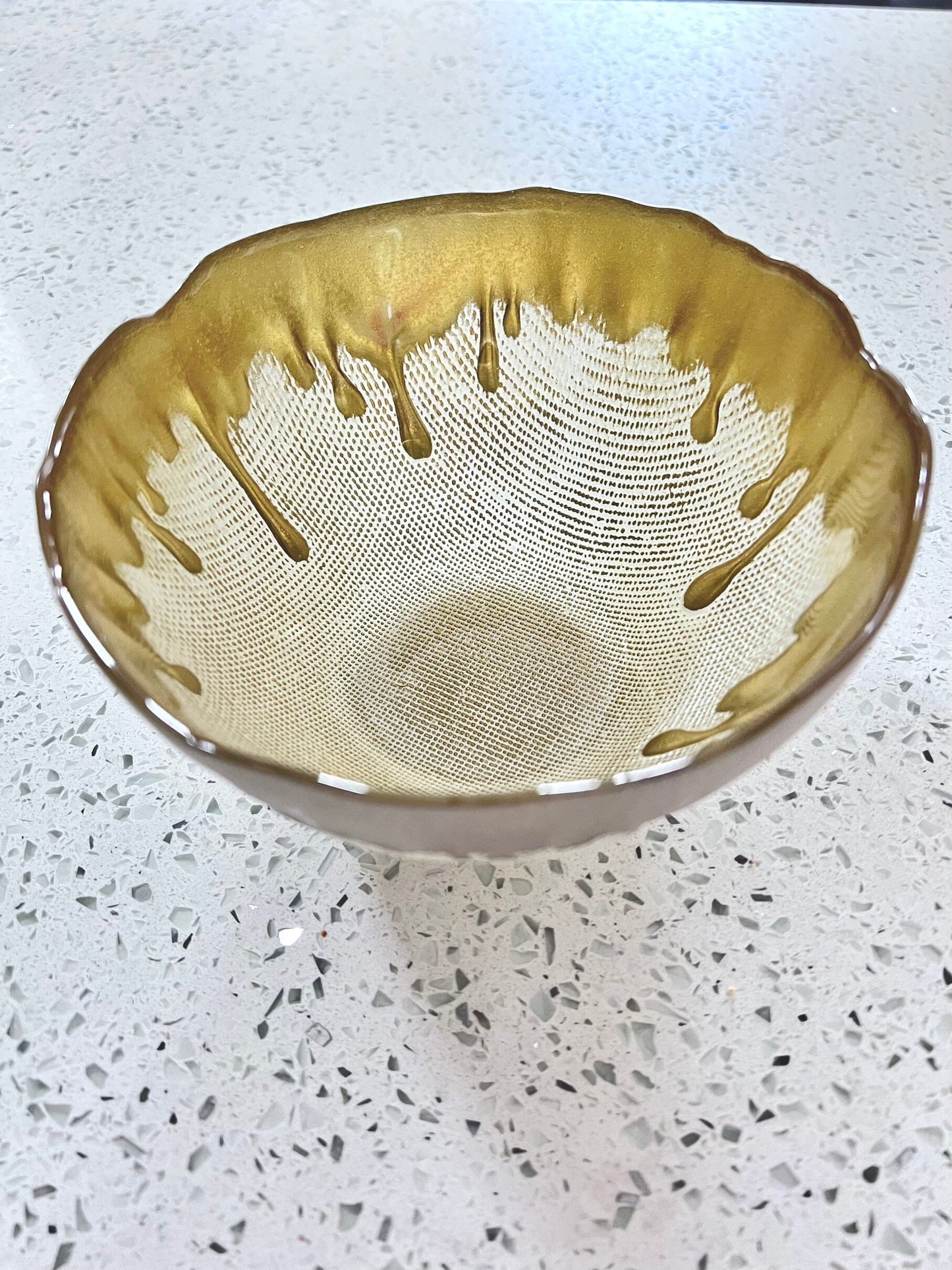 6"D Gold Dipped Dessert Bowl Serving Bowls High Class Touch - Home Decor
