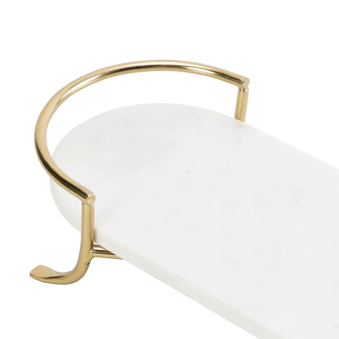 PRE-ORDER Oval Marble Tray with Gold Stand-High Class Touch