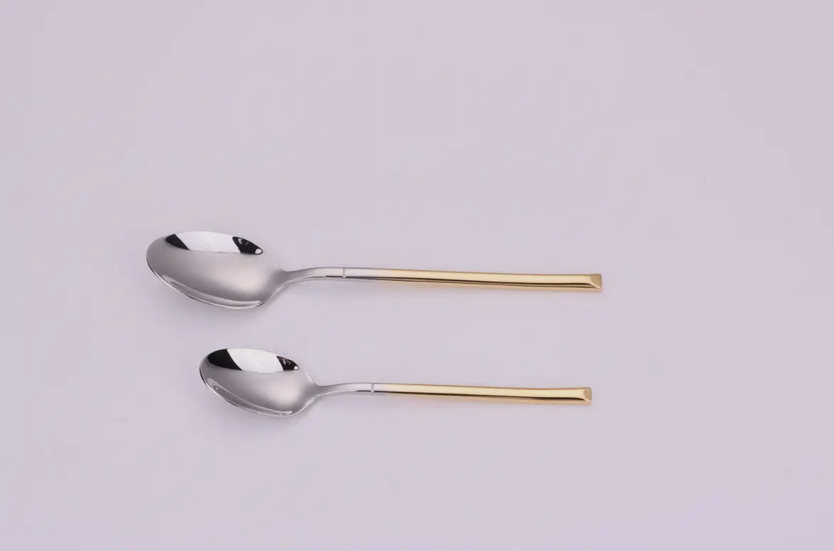 Gold Flat Handle 20 Pc Cutlery Set, Service For 4