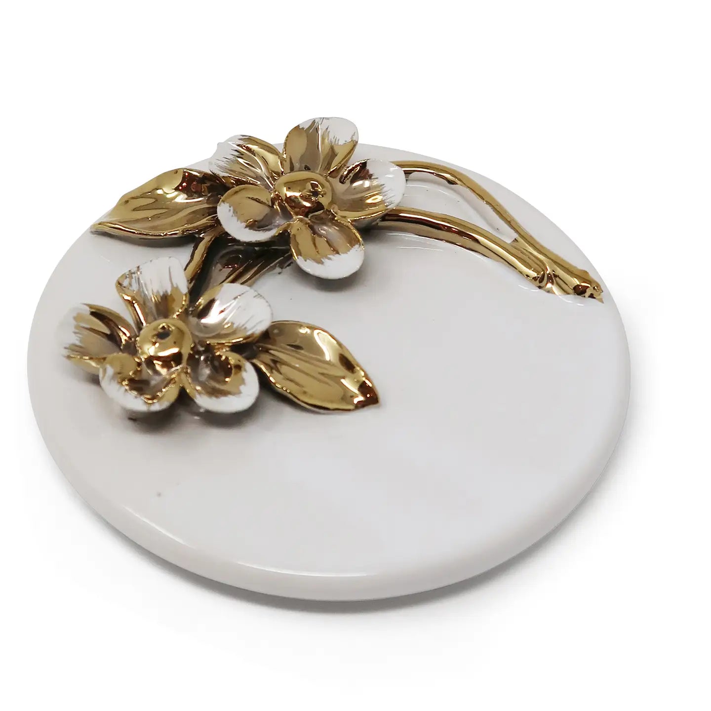 Gold Jar Candle with Flower Design Lid