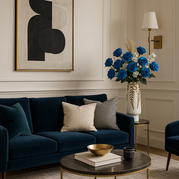 White Ceramic Vase with Gold Leaf Design