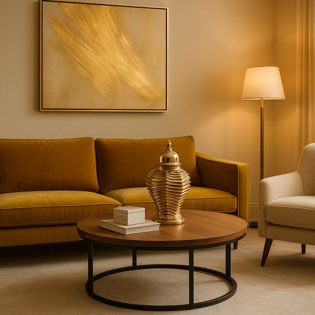 Gold Scalloped Design Ginger Jar Small (with imperfection)