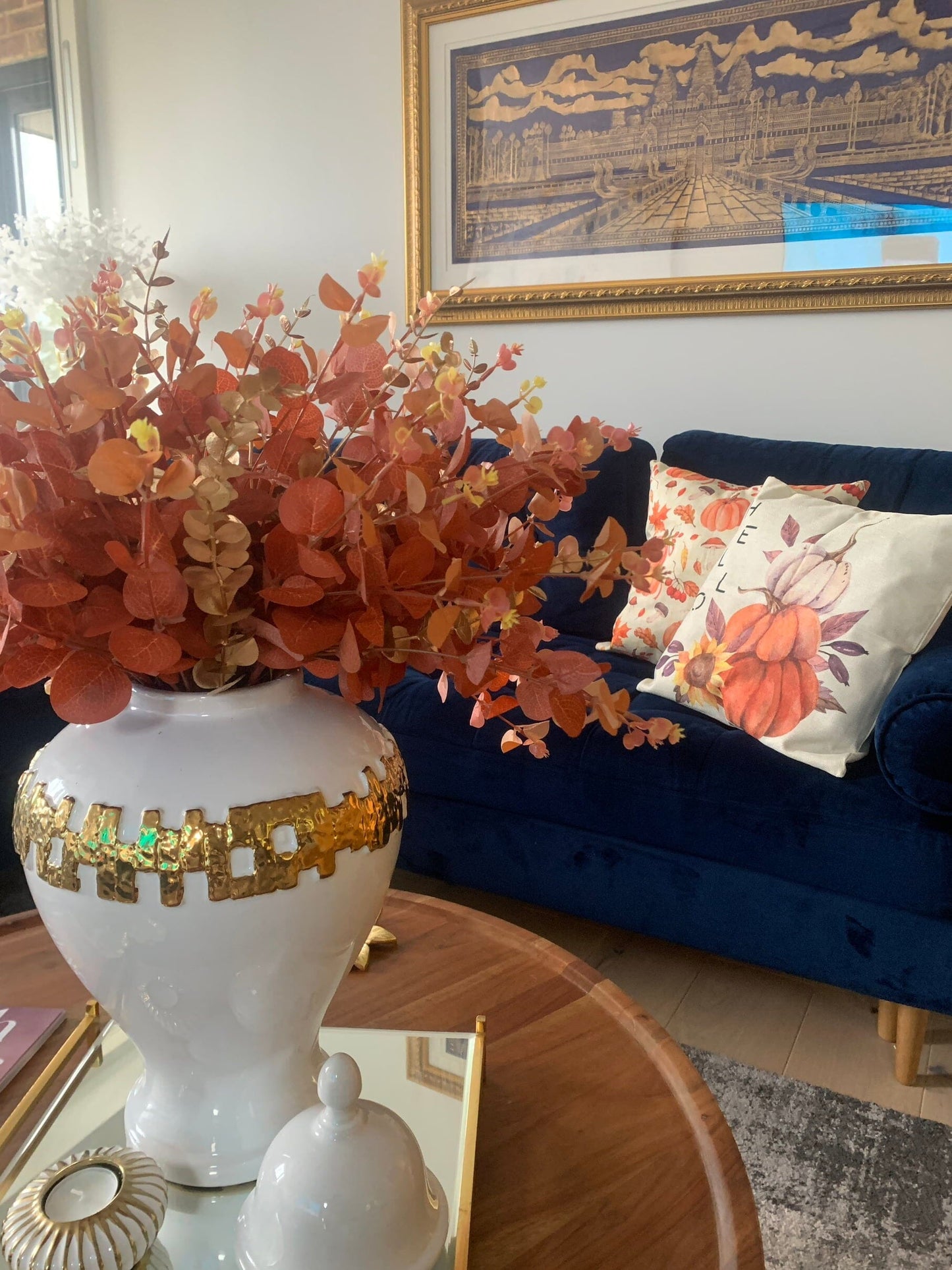 Autumn and Gold Artificial Flower Arrangement Artificial Flora High Class Touch - Home Decor