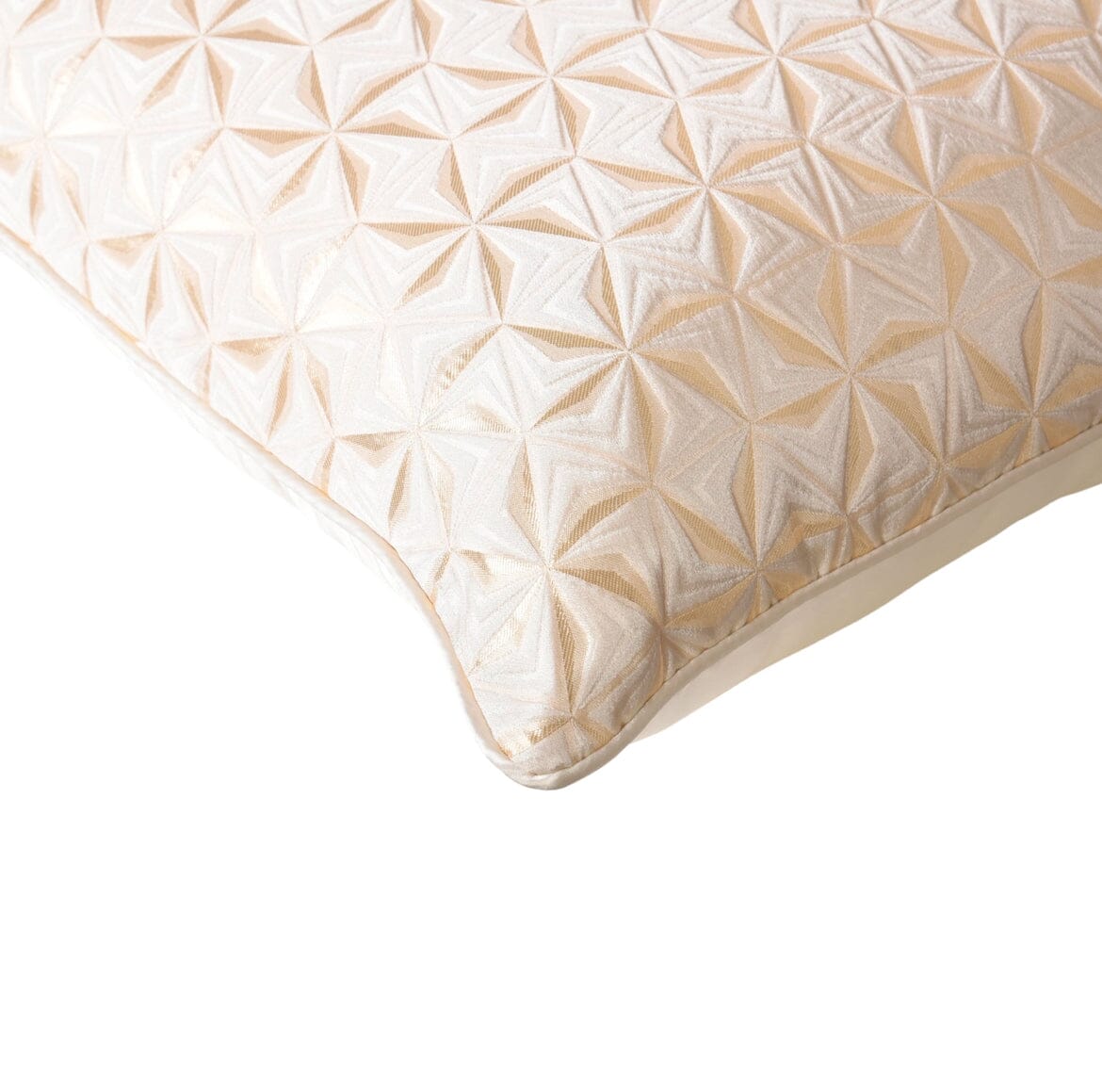 Beige Gold Geometric Design Cushion Cover 45x45cms High Class Touch