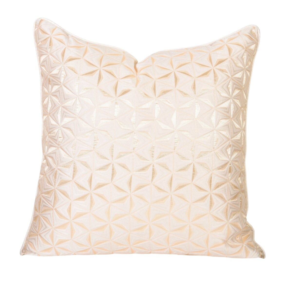 Beige Gold Geometric Design Cushion Cover 45x45cms High Class Touch