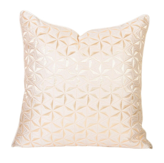 Beige Gold Geometric Design Cushion Cover 45x45cms High Class Touch