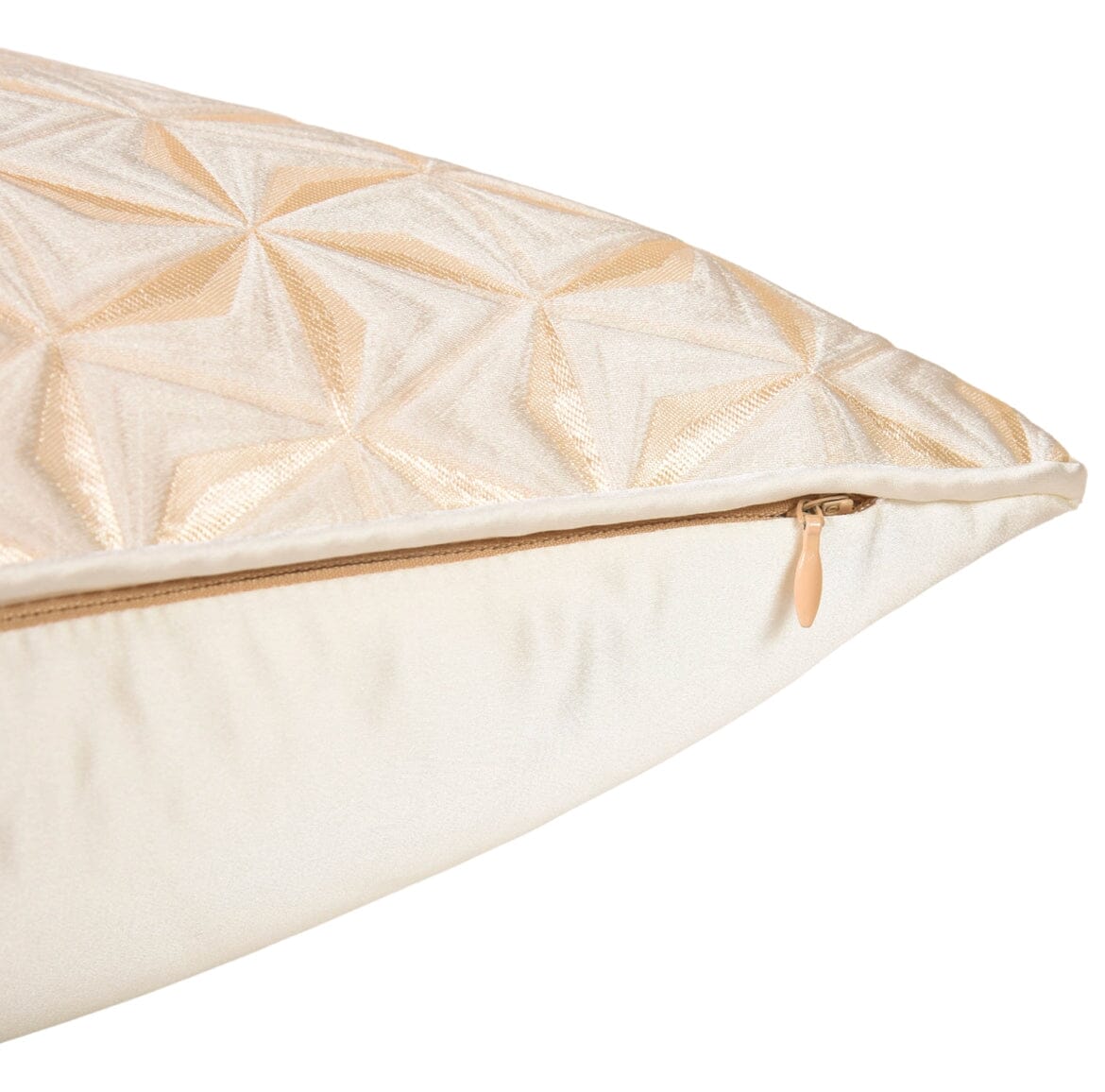 Beige Gold Geometric Design Cushion Cover 45x45cms High Class Touch