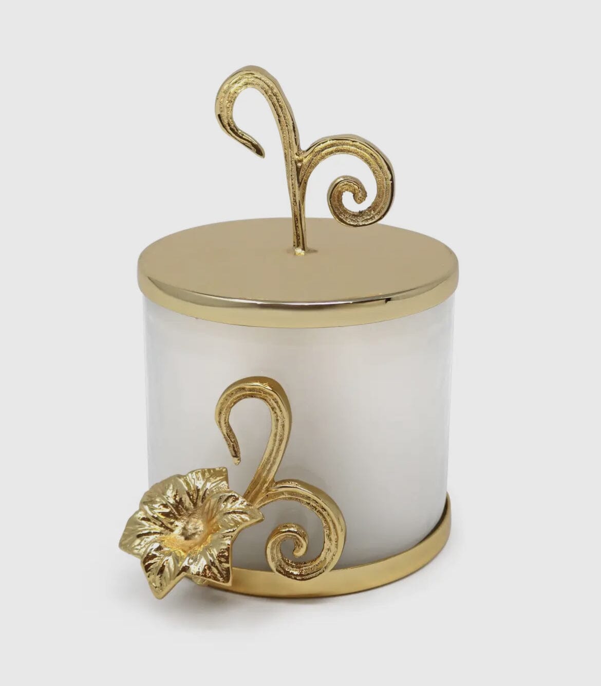 Candle Holder with Gold Flower or Lotus Design Candle Holders High Class Touch - Home Decor Flower Design