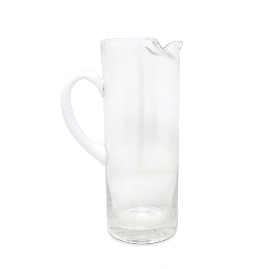 Classic Glass Pitcher with White Coloured Handle Pitcher High Class Touch - Home Decor 