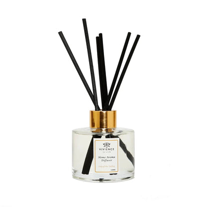 Clear Bottle Reed Diffuser with Bamboo sticks and White and Pink Flowers Diffuser High Class Touch - Home Decor 