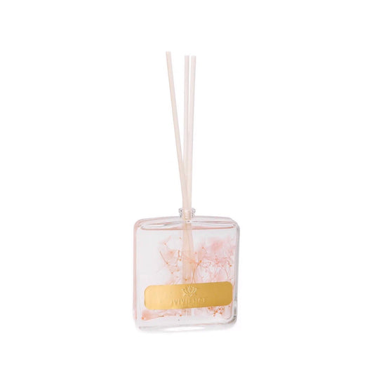 Clear Diffuser with Pink & White Flower and White Reeds Diffuser High Class Touch - Home Decor 