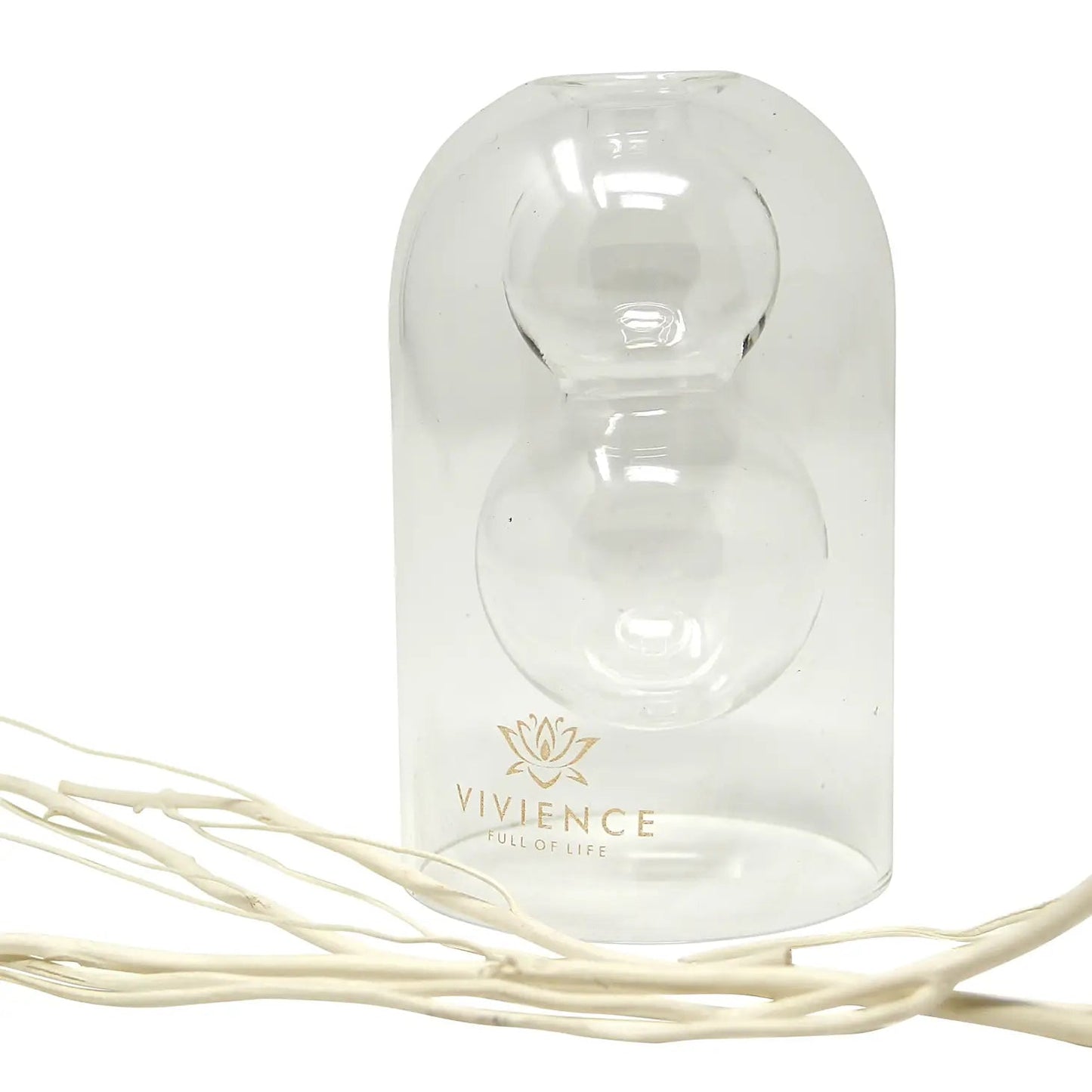 Clear Reed Diffuser with White Circular Inlay Diffuser High Class Touch - Home Decor 