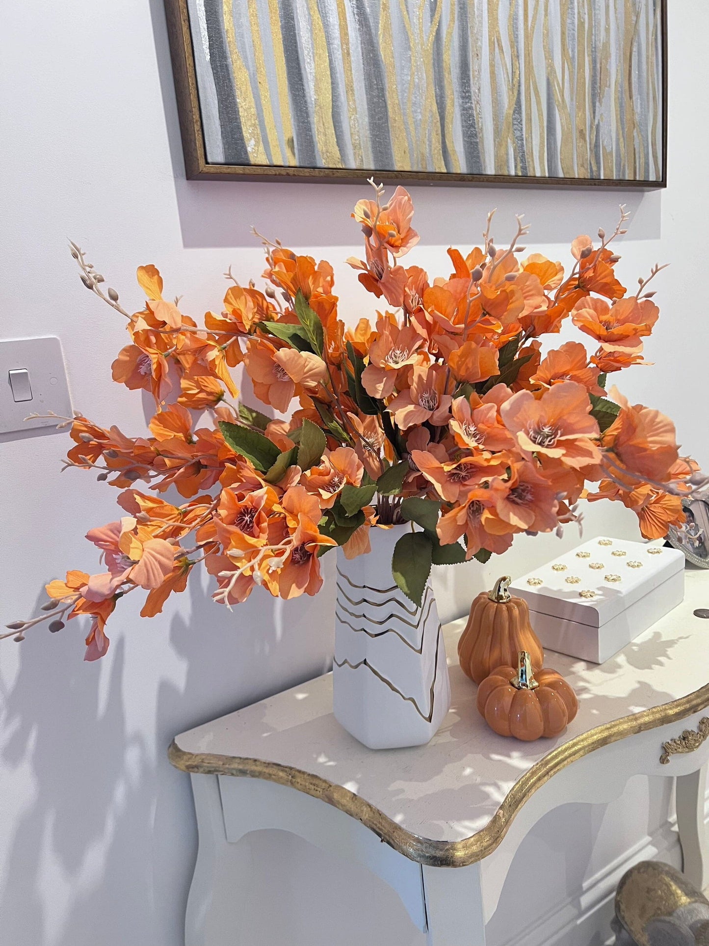 Faux Autumnal Narcissus Magnolia arrangement Artificial Flora High Class Touch - Home Decor 5 units Arrangement