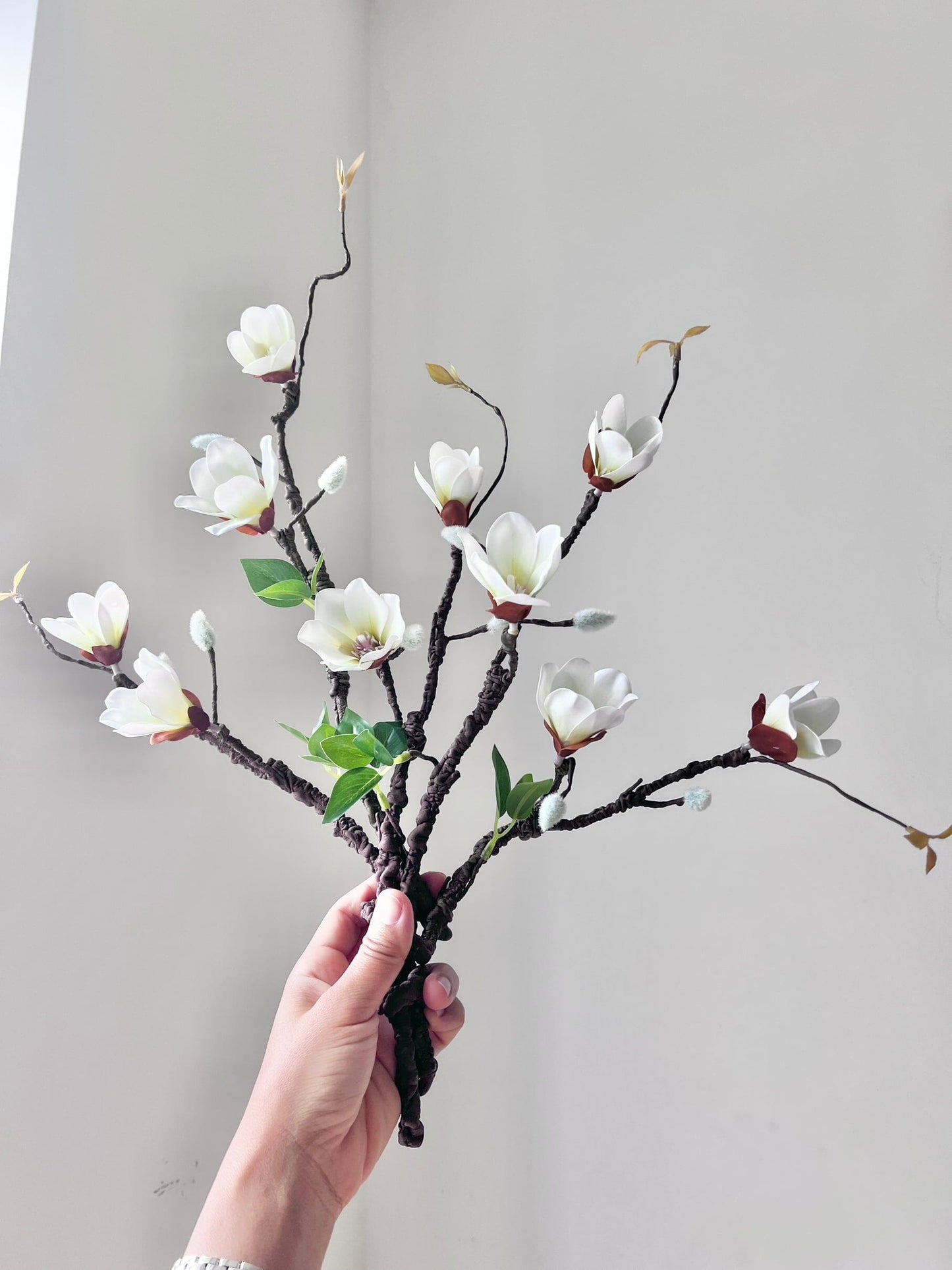 Faux Magnolia Flowers Arrangement Artificial Flora High Class Touch - Home Decor 5 units