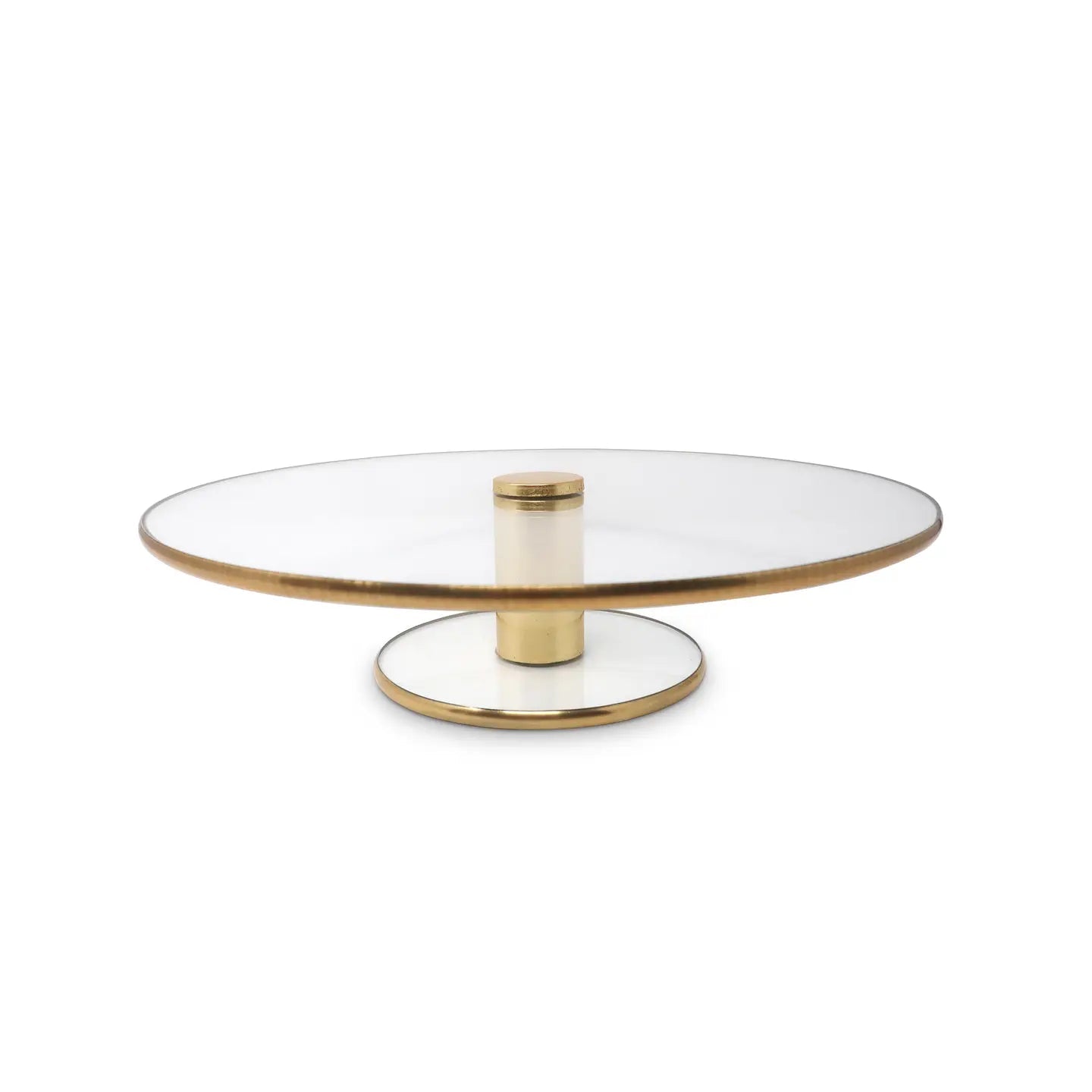 Glass Cake Plate with Gold Trim Decorative Trays High Class Touch - Home Decor
