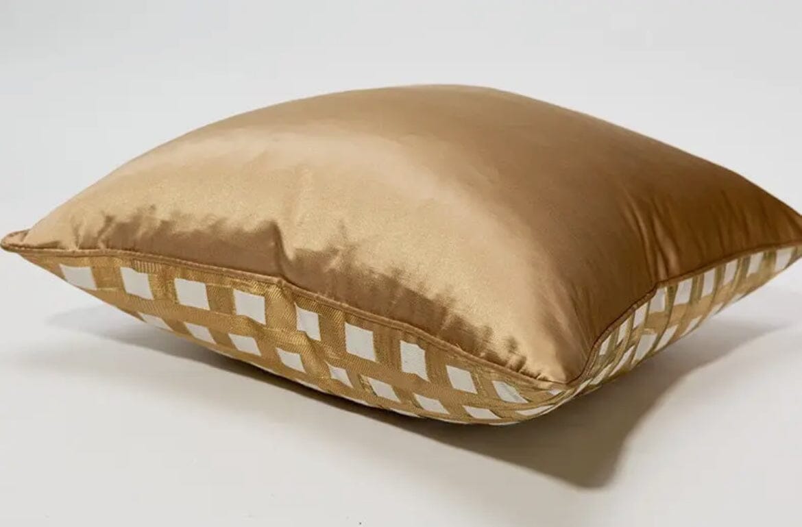 Gold Cushion Cover with Crossed Design Cushions & Pillows High Class Touch - Home Decor 