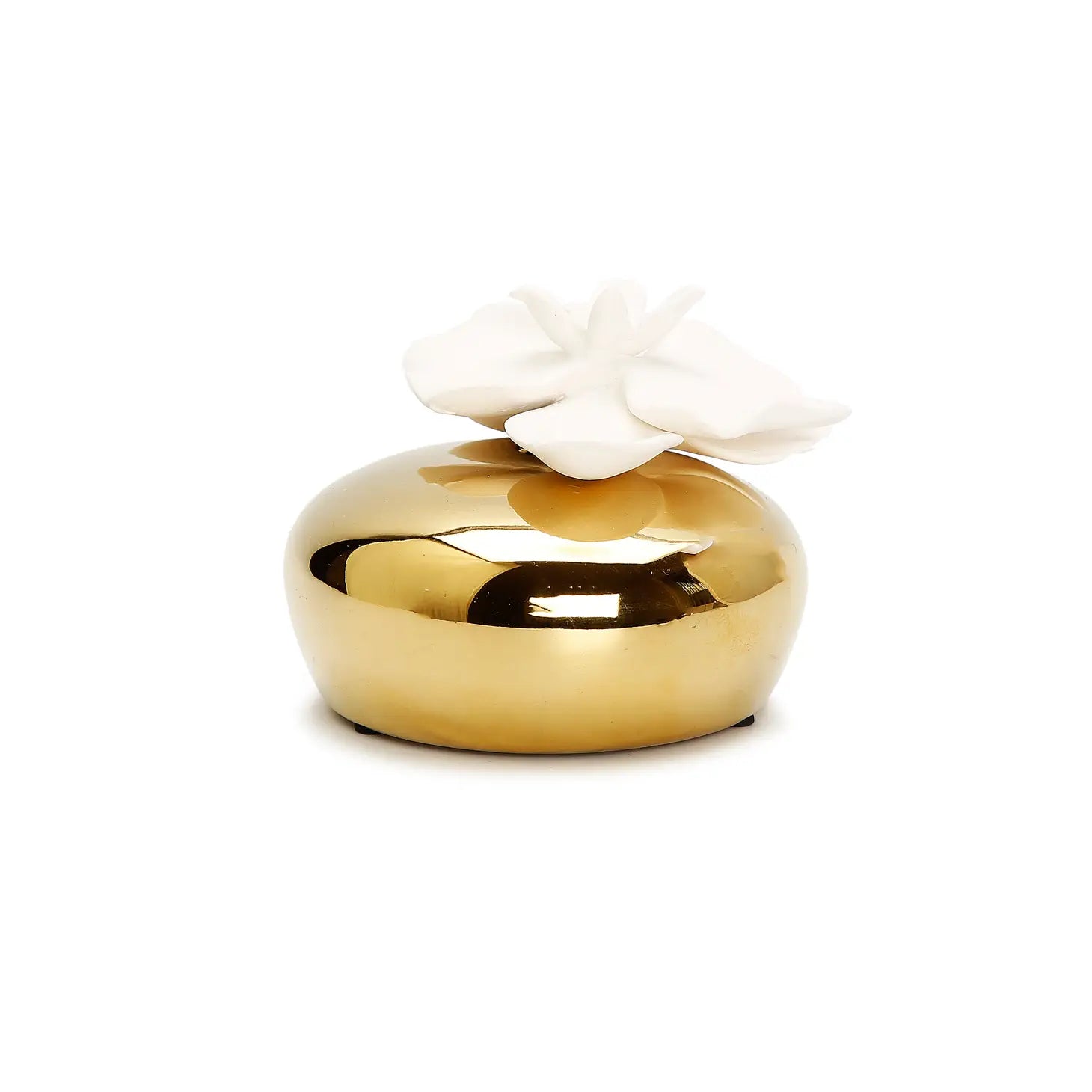 Gold Diffuser White Flower, " Iris & Rose" Diffuser High Class Touch - Home Decor 