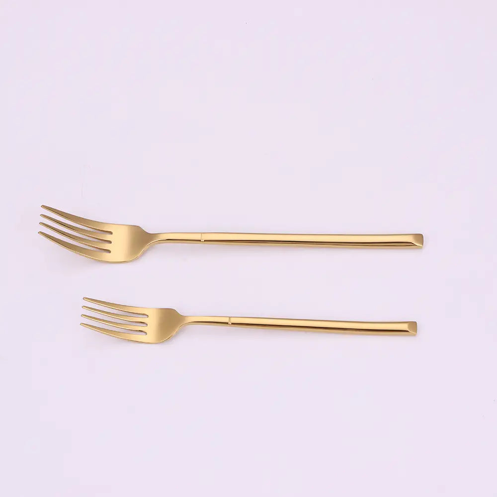 Gold Flat Handle 20 Pc Flatware Set, Service For 4 Cutlery High Class Touch - Home Decor