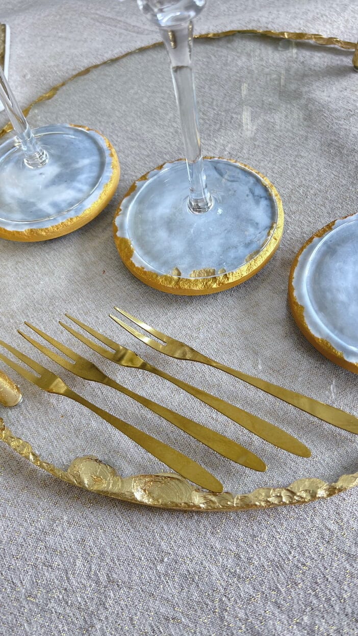 Gold Fruit & Appetizer forks Set Cutlery High Class Touch - Home Decor