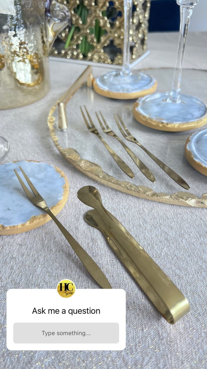 Gold Fruit & Appetizer forks Set Cutlery High Class Touch - Home Decor