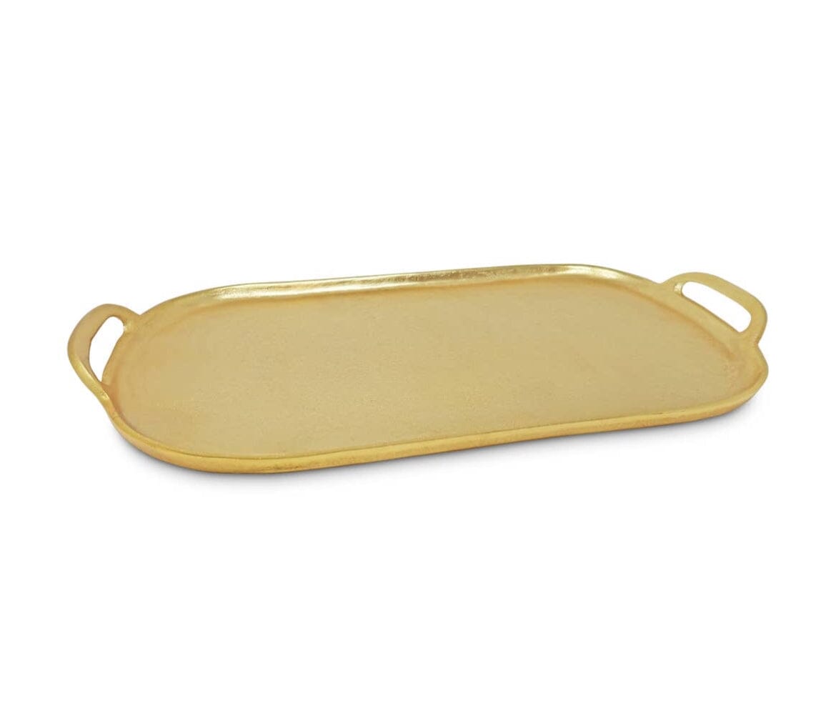 Gold Oval Serving Tray with Handles Serving Trays High Class Touch - Home Decor Large