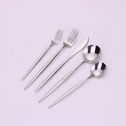 Morne 20 Pc Silver Flatware Set, Service For 4 Cutlery High Class Touch - Home Decor