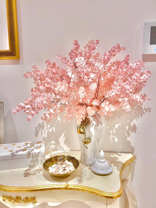 Rose pink Faux Eucalyptus Artificial Flora High Class Touch - Home Decor 