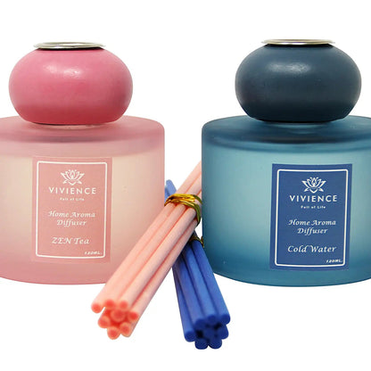 Set of 2 Diffusers with bamboo sticks - Blue, Pink Diffuser High Class Touch - Home Decor 