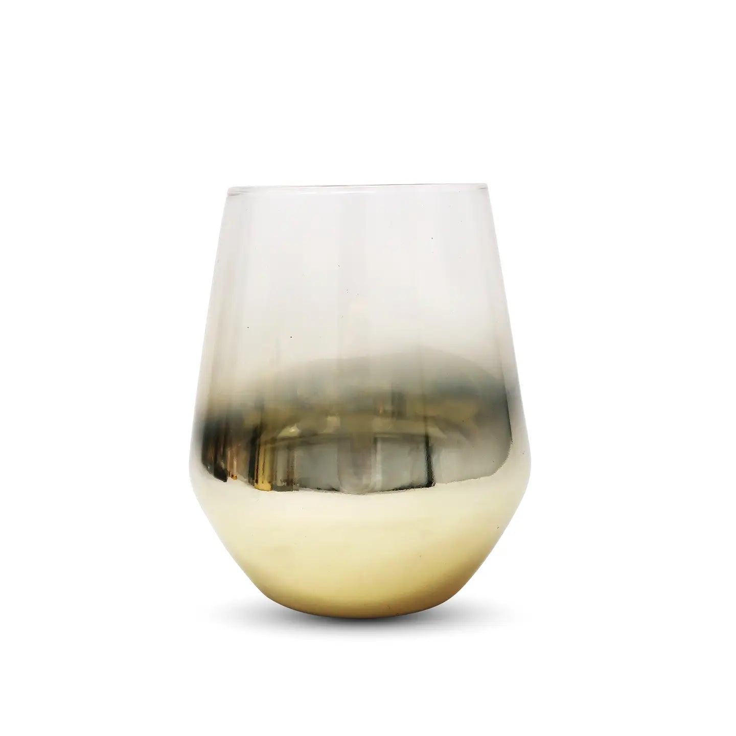 Set of 6 Glass Tumblers with Gold Ombre Design Water glasses High Class Touch - Home Decor