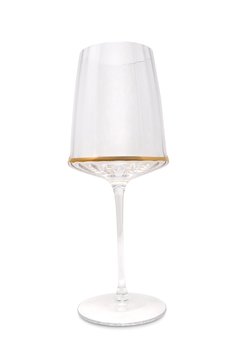 Set of 6 Glasses with Gold Rim On the Bottom Water glasses High Class Touch - Home Decor