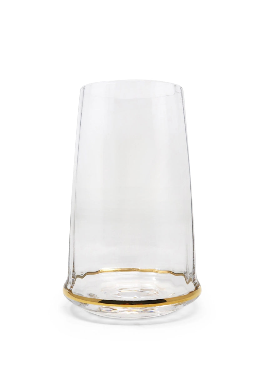 Set of 6 Glasses with Gold Rim On the Bottom Water glasses High Class Touch - Home Decor Tumblers