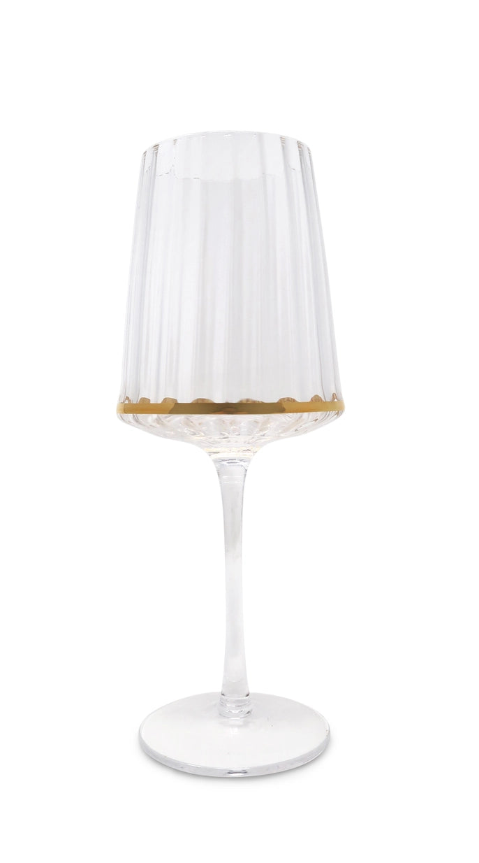 Set of 6 Glasses with Gold Rim On the Bottom Water glasses High Class Touch - Home Decor Water glasses