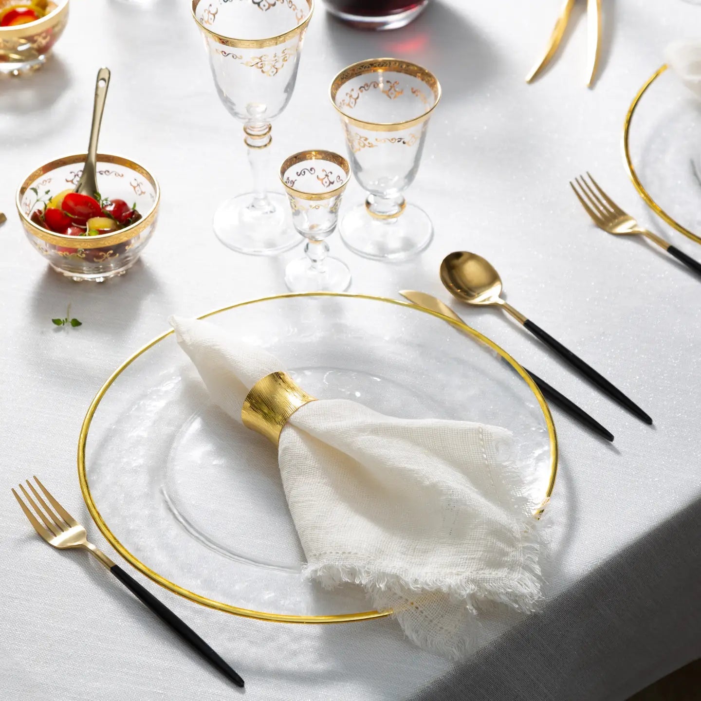 Set of 6 Gold Napkin Rings Napkin Rings High Class Touch - Home Decor