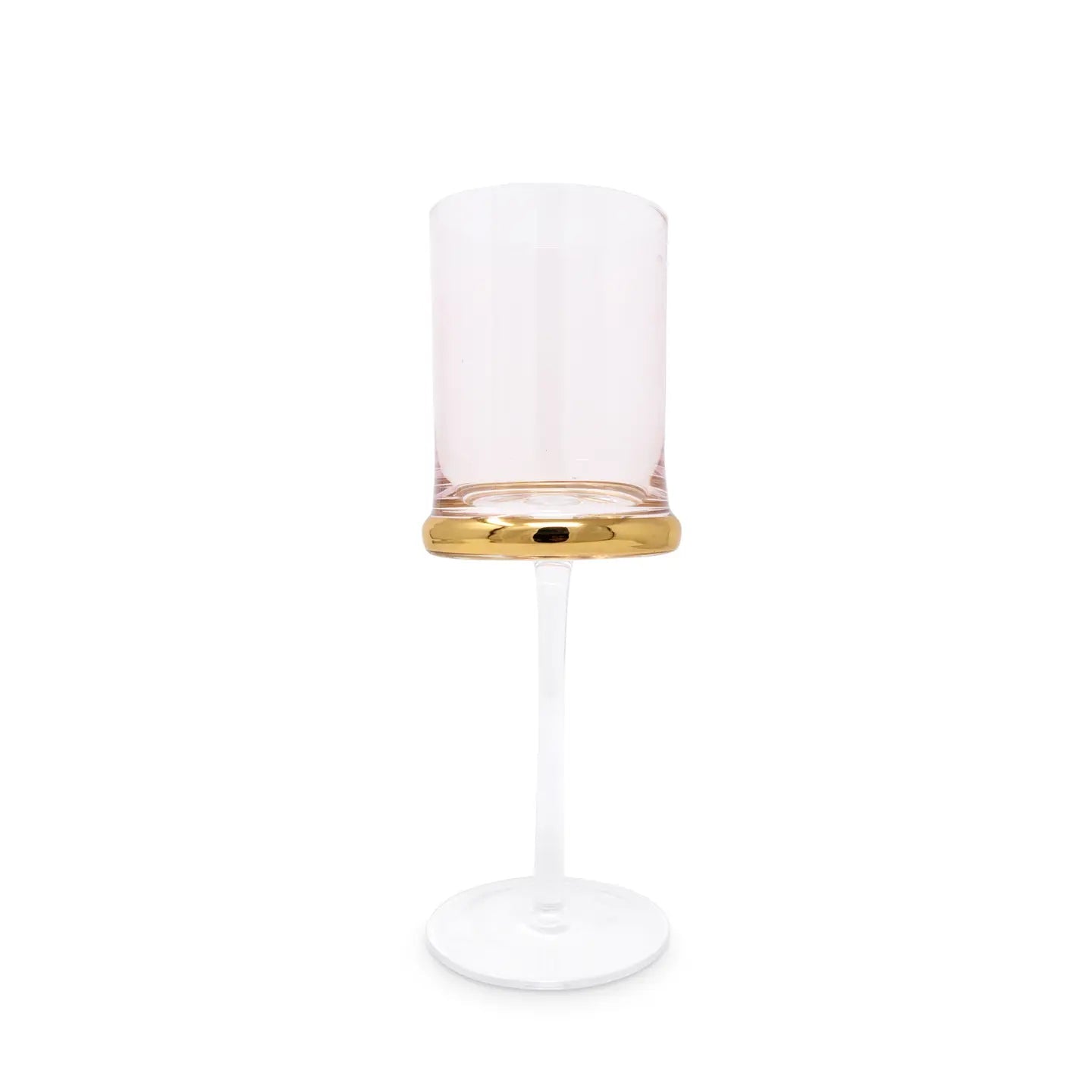 Set of 6 Square Glasses with Gold Ring Water glasses High Class Touch - Home Decor