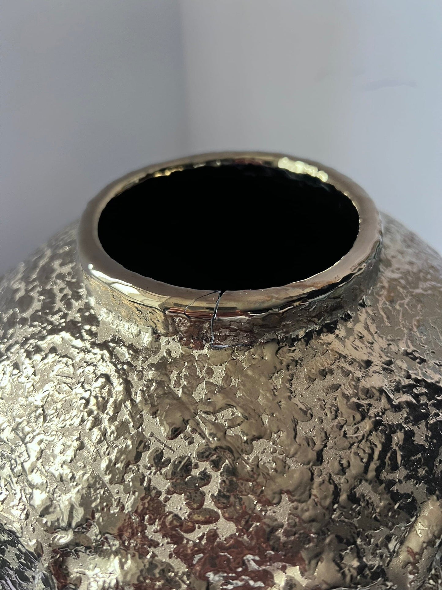 Small Gold Ginger Jar with Gold Chain Detail (with imperfection) GingerJar High Class Touch - Home Decor