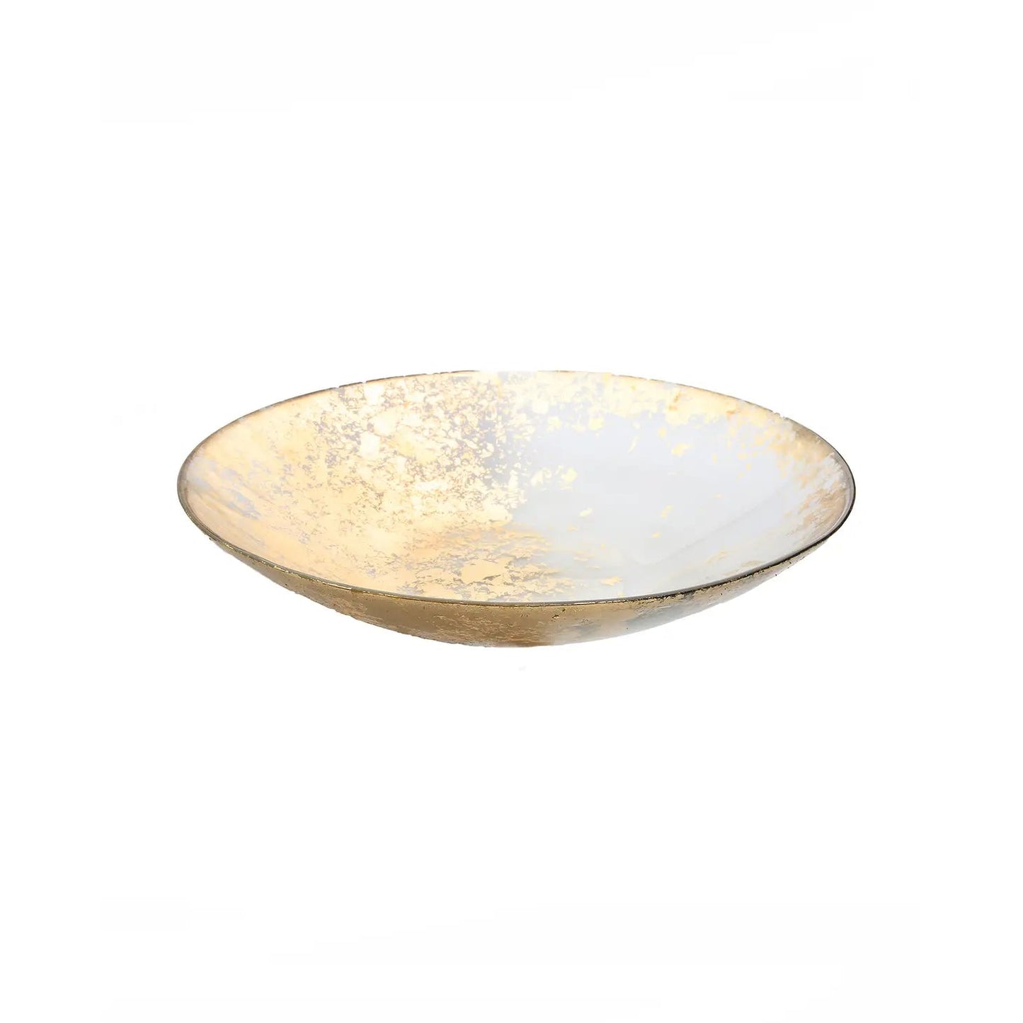 Smoked Glass Bowl with Scattered Gold Design Serving Bowls High Class Touch - Home Decor