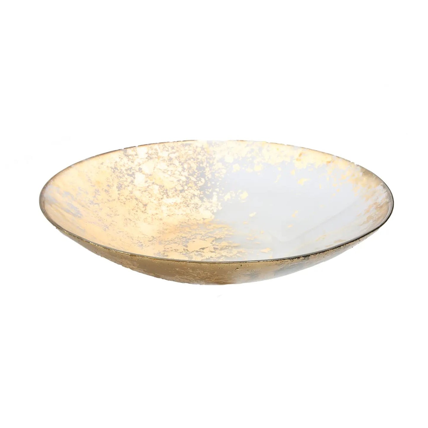 Smoked Glass Bowl with Scattered Gold Design Serving Bowls High Class Touch - Home Decor