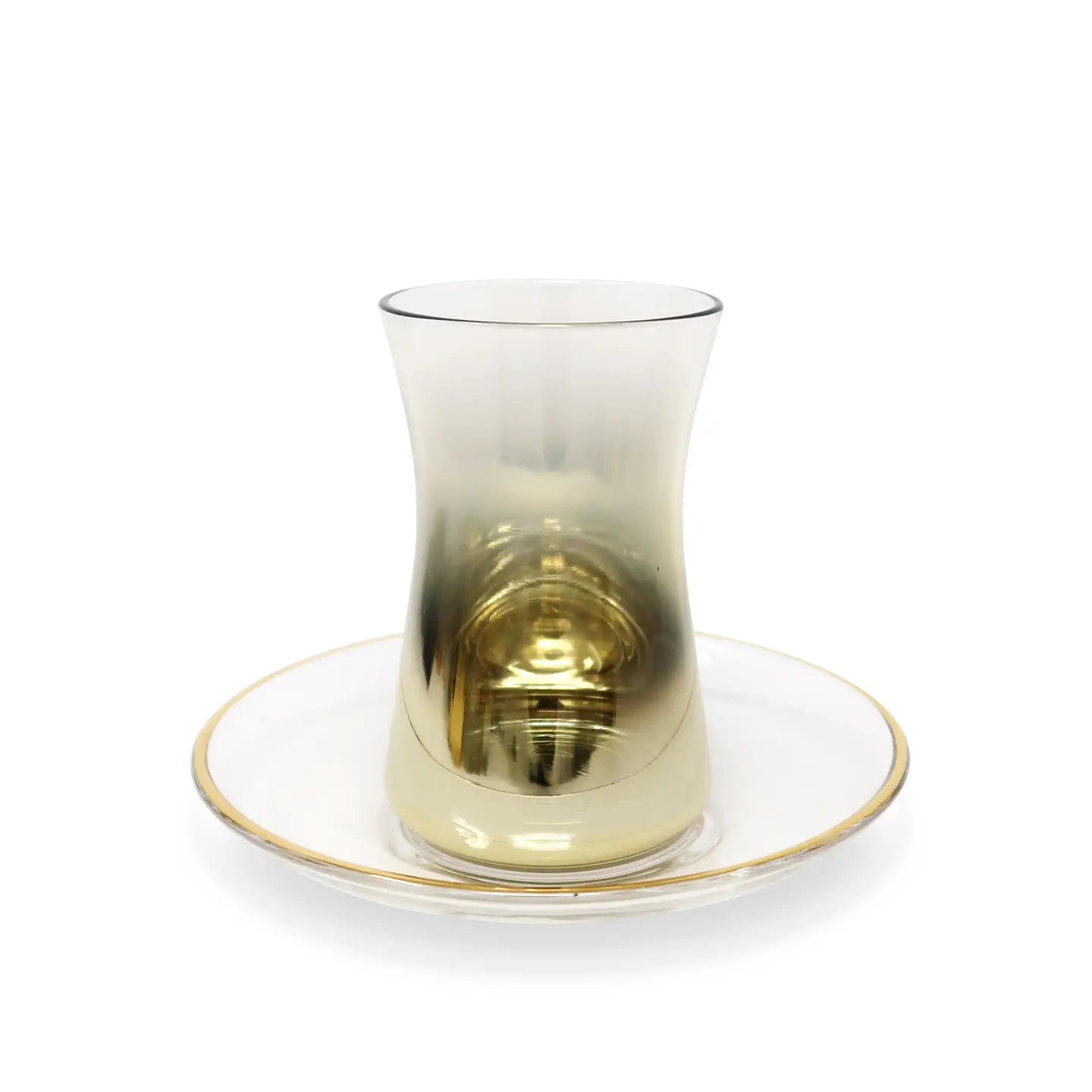 Tea Set of 6 with Gold Ombre Design Water glasses High Class Touch - Home Decor