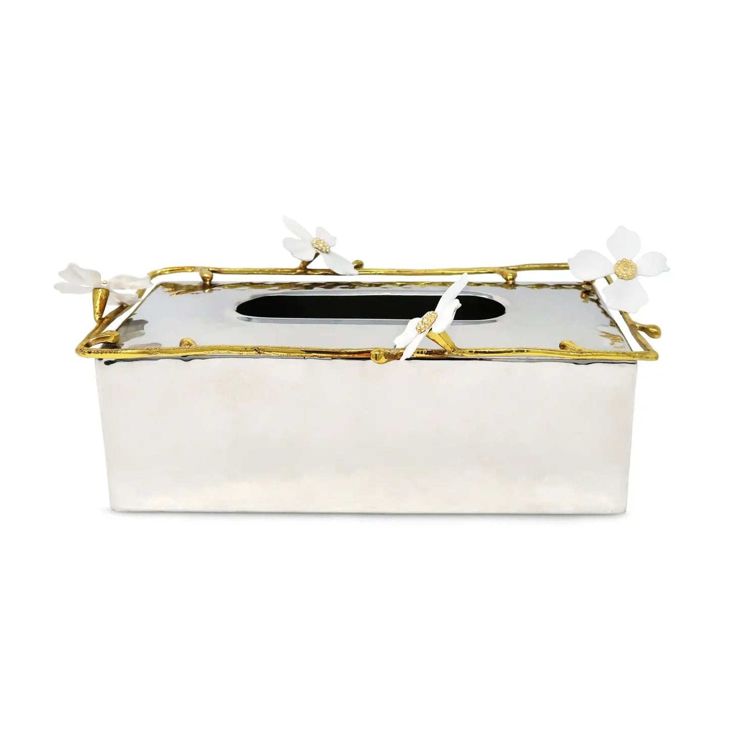 Tissue Box Cover with Jewel Flowers Design, 11" Facial Tissue Holders High Class Touch - Home Decor