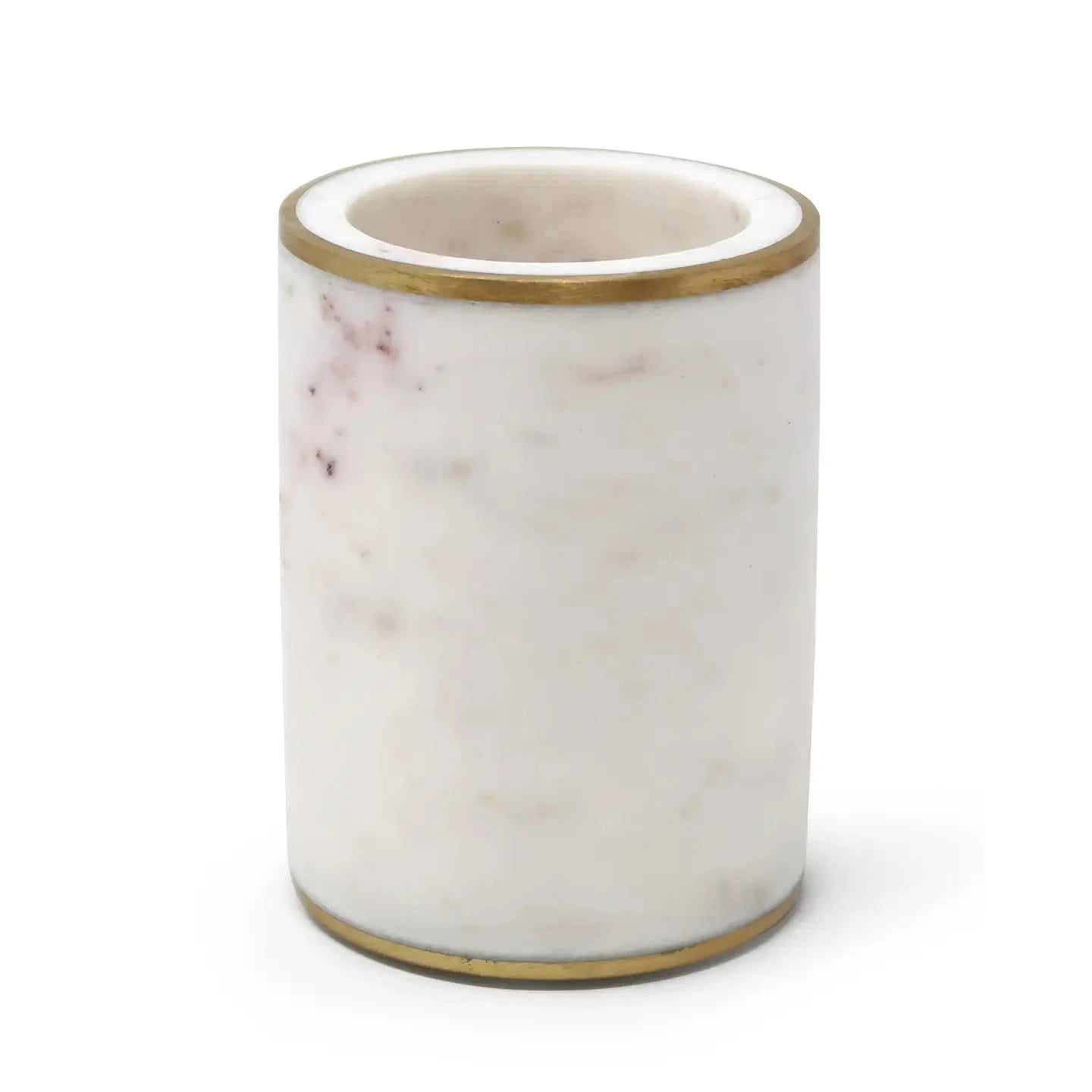 White Marble Cup with Gold Rim High Class Touch