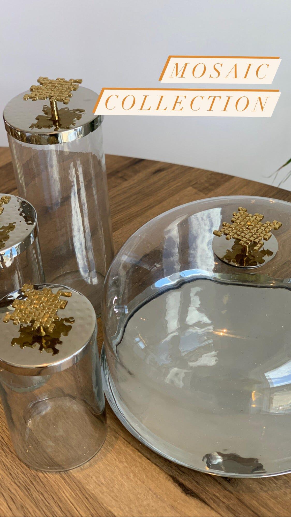 11.75"D Glass Cake Dome - Gold/ Nickel Cake Stands High Class Touch - Home Decor