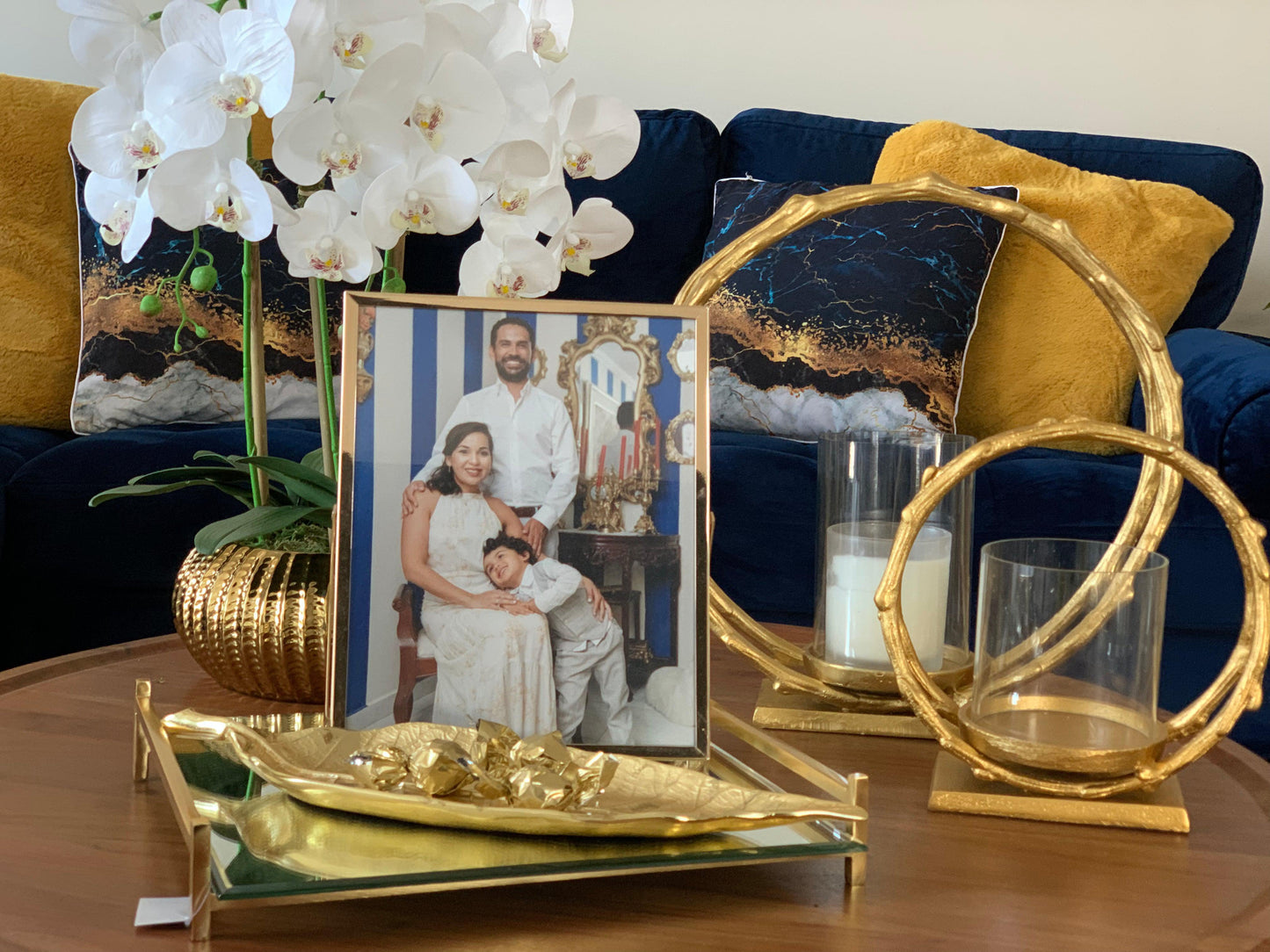 14.5"L Gold Leaf Dish Decorative Plates High Class Touch - Home Decor