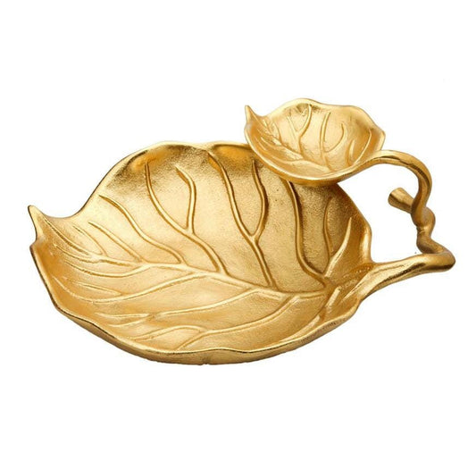 2 Tier Gold Relish Dish Decorative Plates High Class Touch - Home Decor