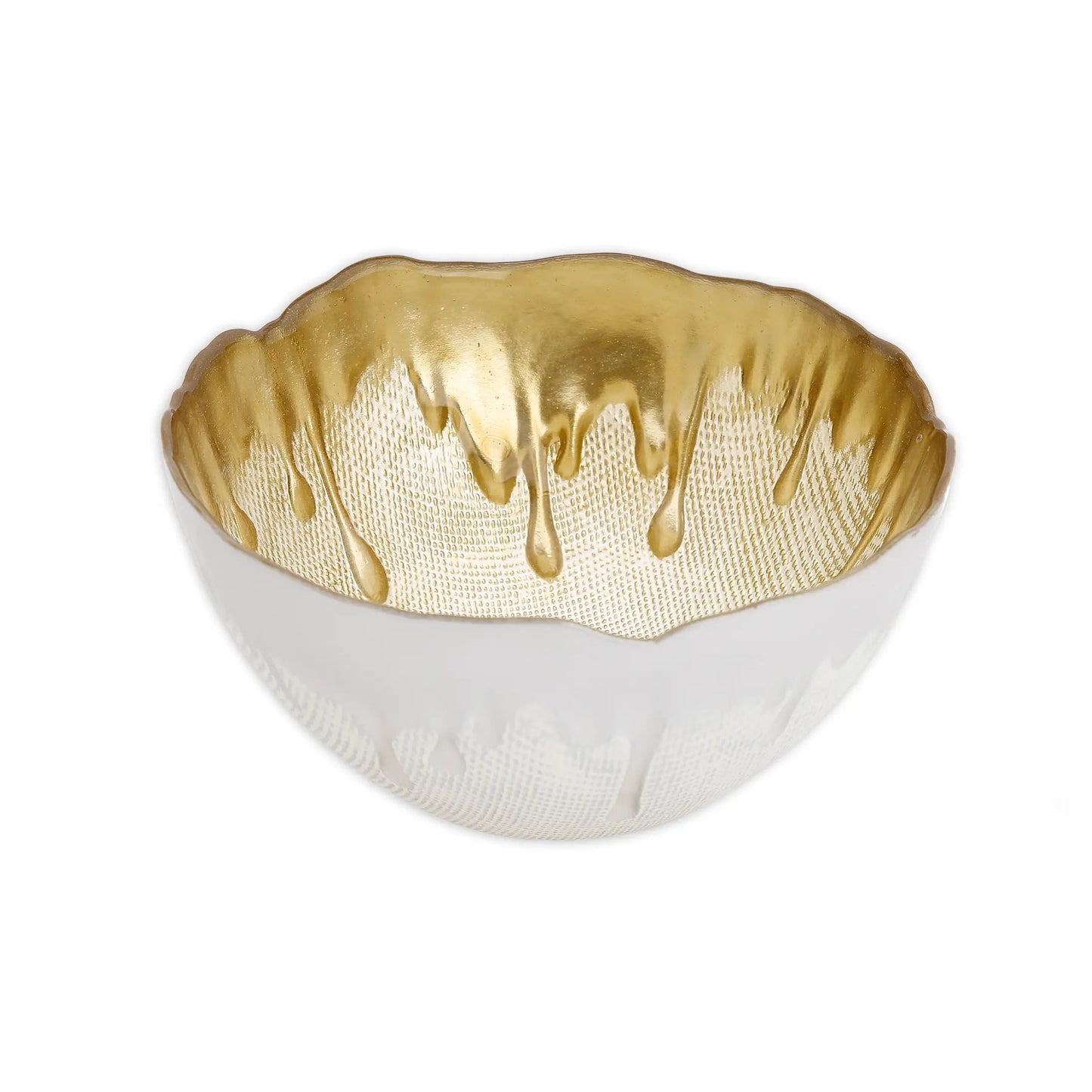 6"D Gold Dipped Dessert Bowl Serving Bowls High Class Touch - Home Decor