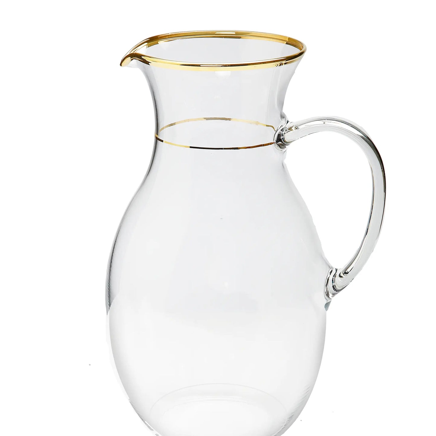 Clear Pitcher with Gold Trim Pitcher High Class Touch - Home Decor 