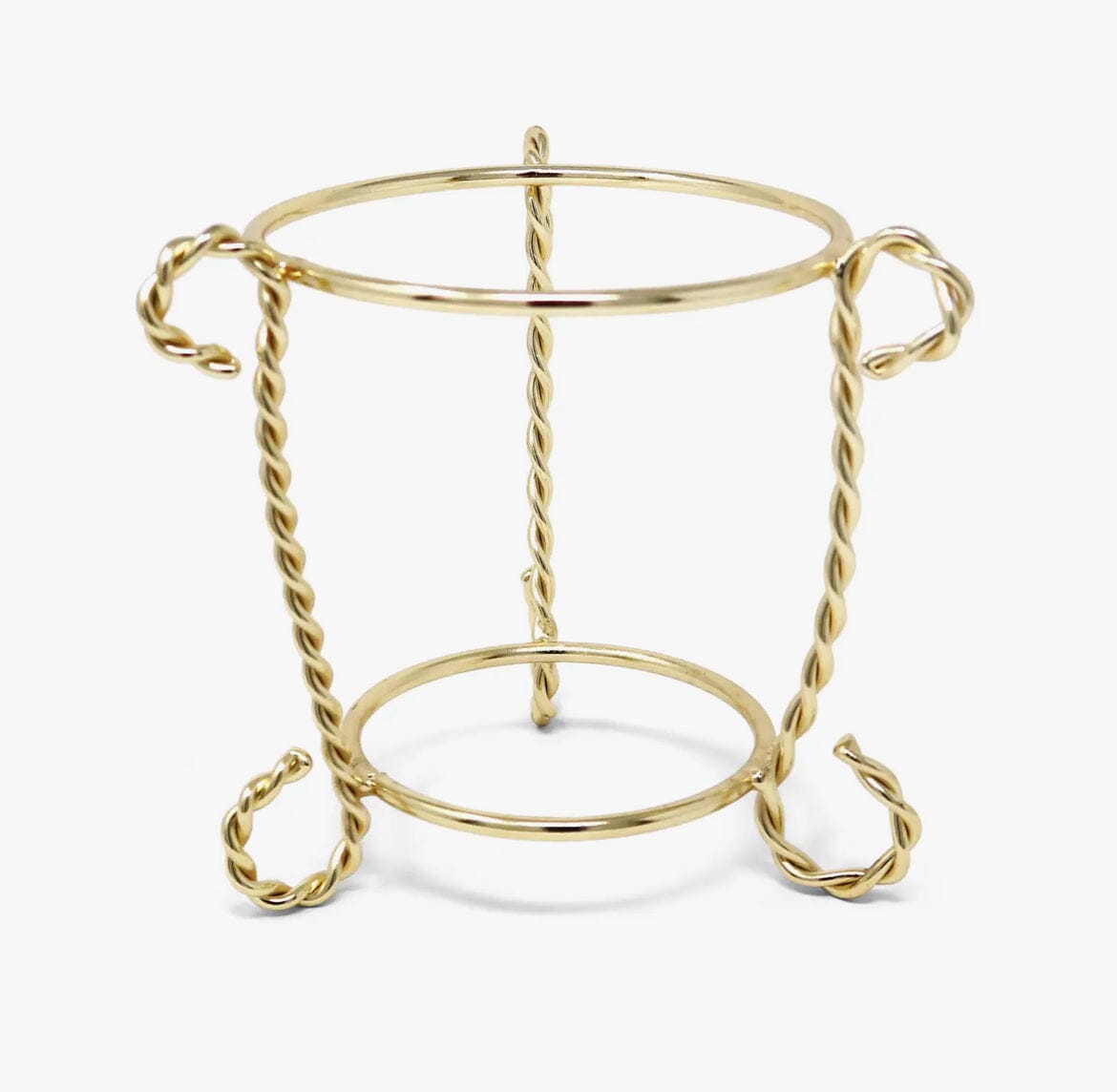 Glass Candle Holder On Gold Brass Stand, 4" Candle Holders High Class Touch - Home Decor